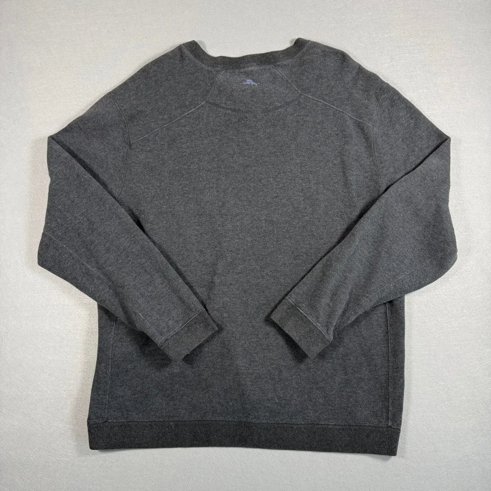 Tommy Bahama Mens Henley Sweater Large Gray Reversible FlipShore Abaco Pullover - Picture 4 of 7